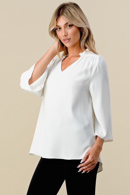 Now in Plus! "Sarah" 3/4 Sleeve Blouse, 5 colors