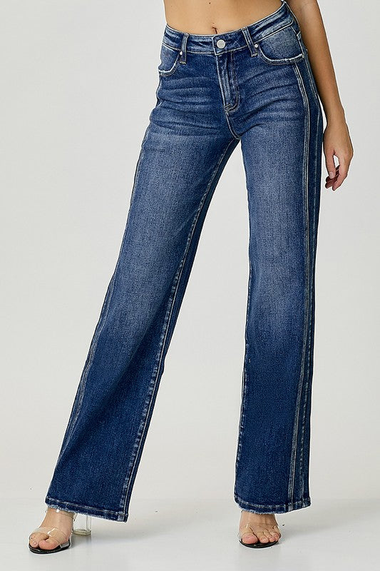 "Noa" Mid Rise Straight Jeans - The Katie Grace Boutique