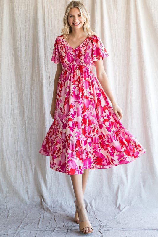 "Tiffany" Floral Midi Dress