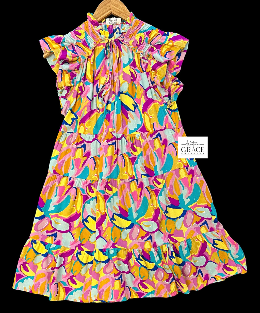 "Sadie" Printed Dress - The Katie Grace Boutique