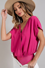 "Leena" Surplice Blouse Bodysuit - The Katie Grace Boutique