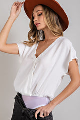 "Leena" Surplice Blouse Bodysuit - The Katie Grace Boutique