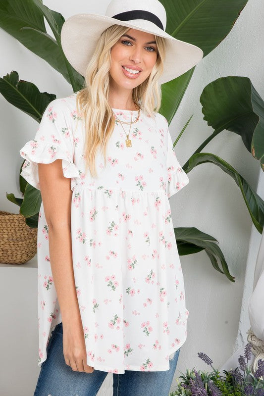 "Harmony" Floral Baby Doll Top