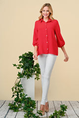 "Sydney" Button Down Blouse - The Katie Grace Boutique