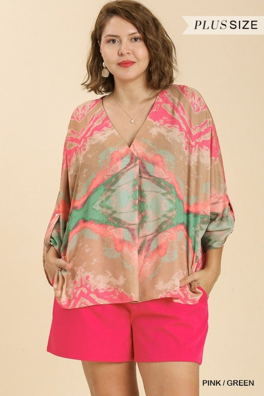"Stacey" Watercolor Blouse