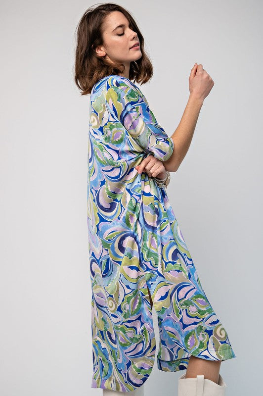 Restocked!  "Barbara"  Abstract Print Midi Dress