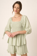 "Amber" Ruffled Hem Shorts - The Katie Grace Boutique