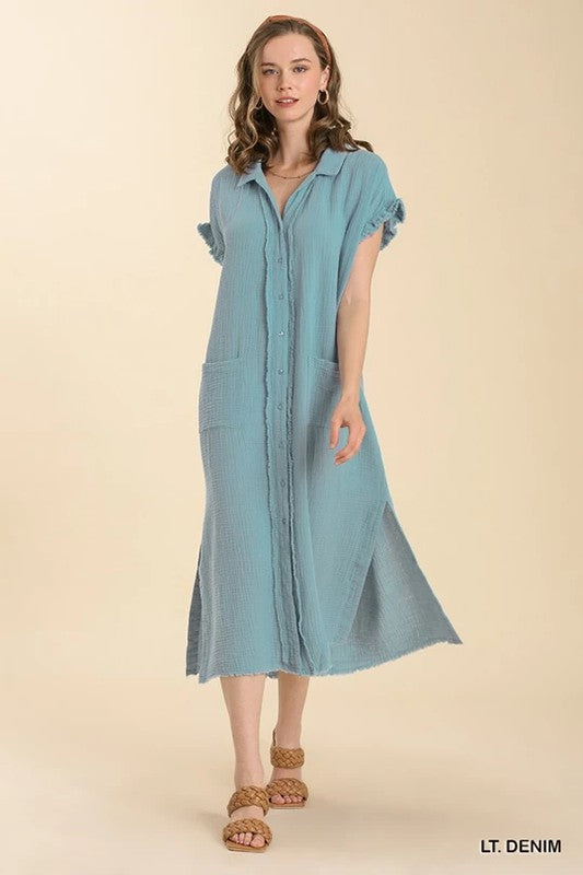 "Kallie" Soft Cotton Midi Dress