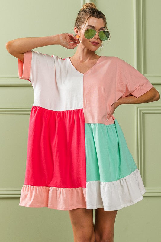 "Maci" Color Block Knit Dress