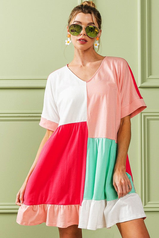 "Maci" Color Block Knit Dress