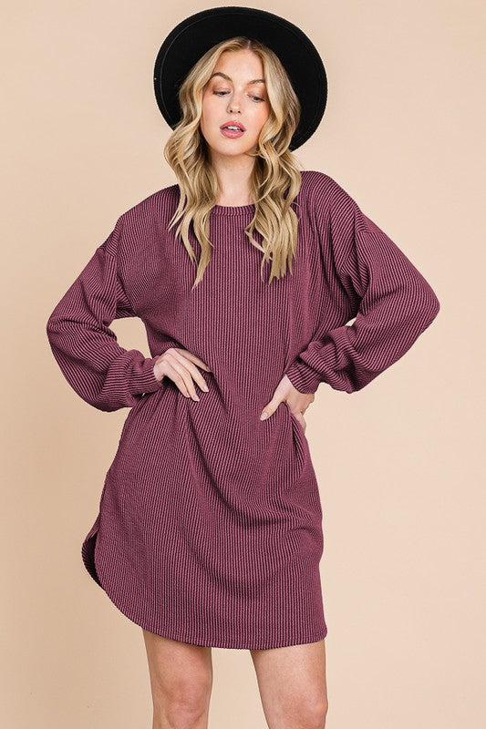 "Eliza" Urban Ribbed Dress, 2 colors - The Katie Grace Boutique