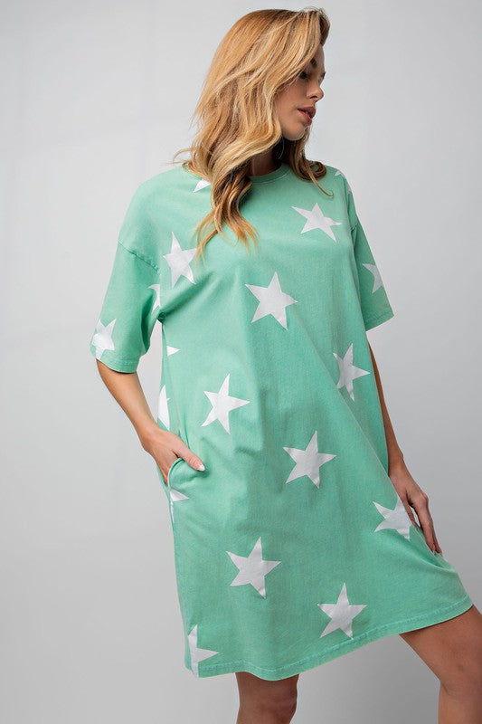 "Stacia" Mineral Washed Star Dress