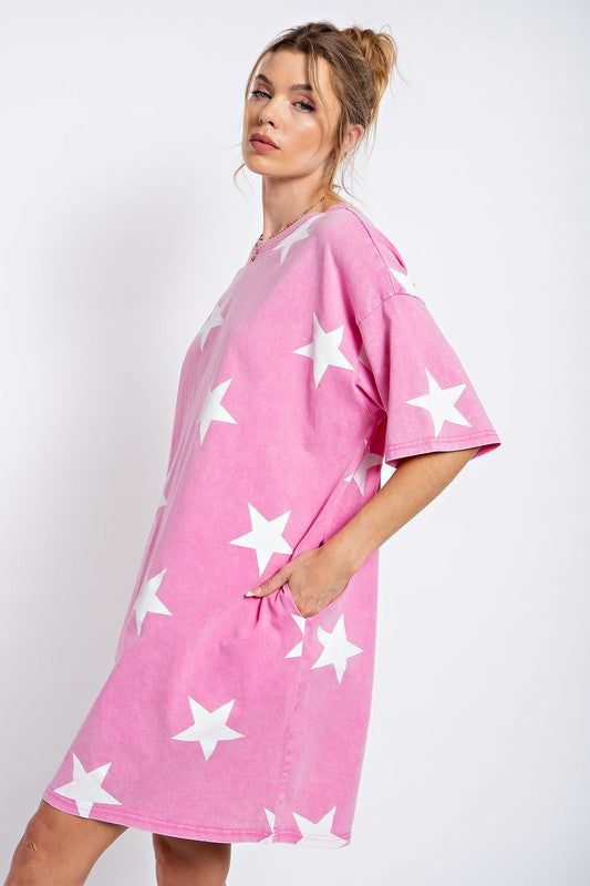 "Stacia" Mineral Washed Star Dress
