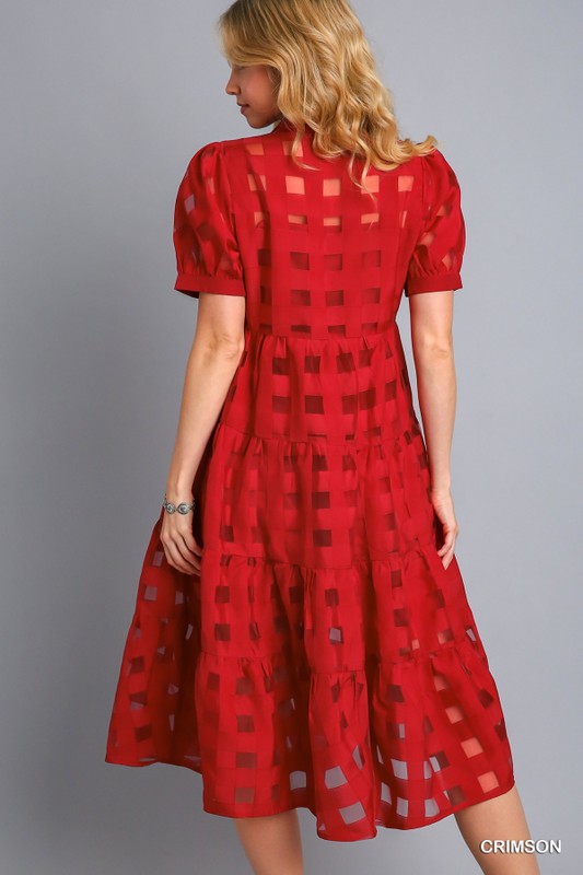Last One! “Sarah Catherine" Basket Weave Midi Dress