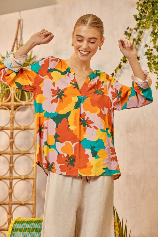 Kate" Floral Blouse - The Katie Grace Boutique