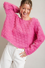 "Hazel" Textured Sweater - The Katie Grace Boutique