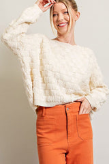 "Hazel" Textured Sweater - The Katie Grace Boutique