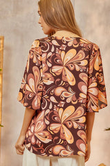 Last One! “Melody" Floral Blouse - The Katie Grace Boutique