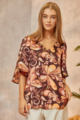 Last One! “Melody" Floral Blouse - The Katie Grace Boutique