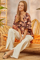 Last One! “Melody" Floral Blouse - The Katie Grace Boutique
