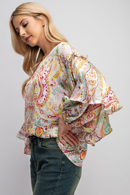 Last One! “Nora" Layered Sleeve Blouse