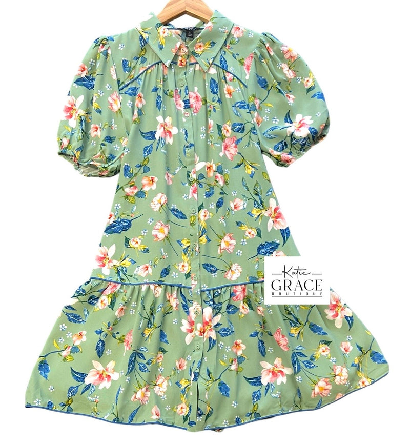 "April" Floral Dress