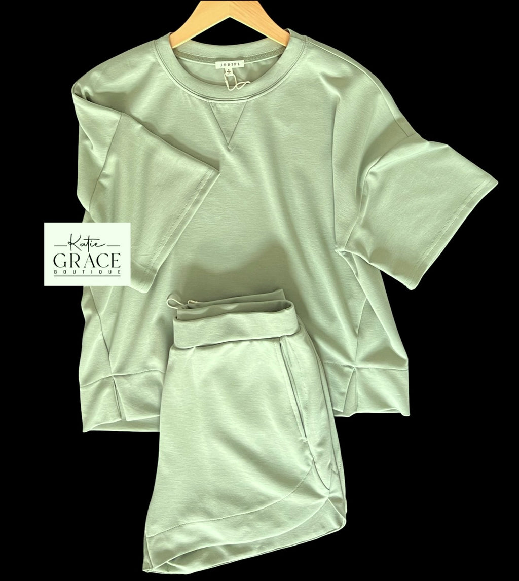 "Brynn" Luxe Matching Set, Sage - The Katie Grace Boutique