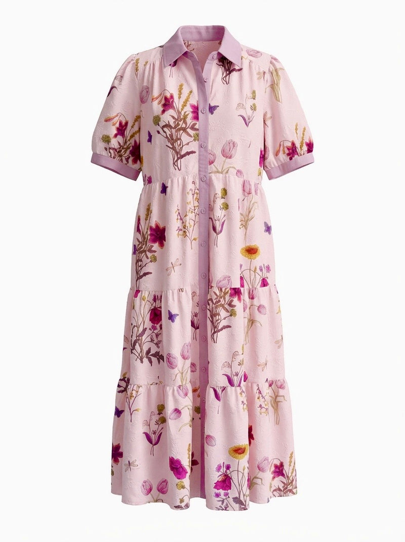 "Claire" Floral Midi Dress - The Katie Grace Boutique