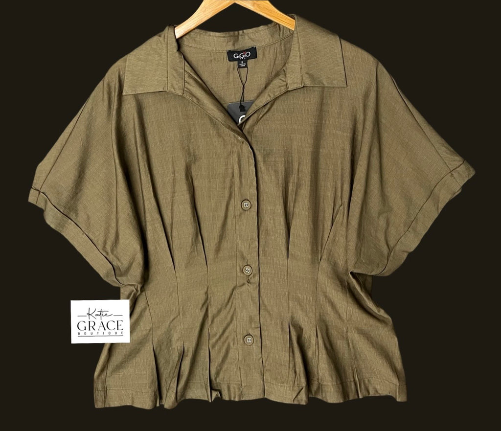 "Tulsi" Pleated Blouse - The Katie Grace Boutique