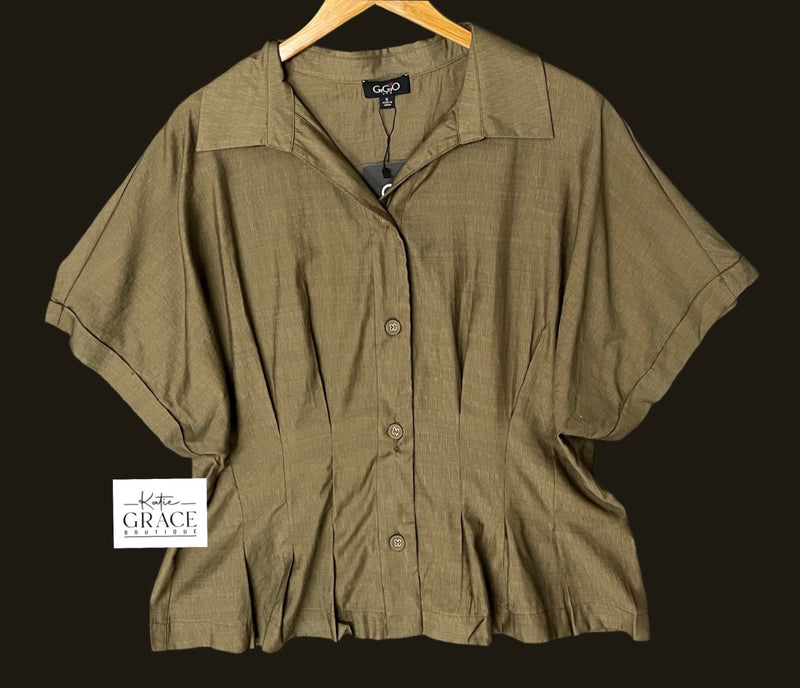 "Tulsi" Pleated Blouse - The Katie Grace Boutique