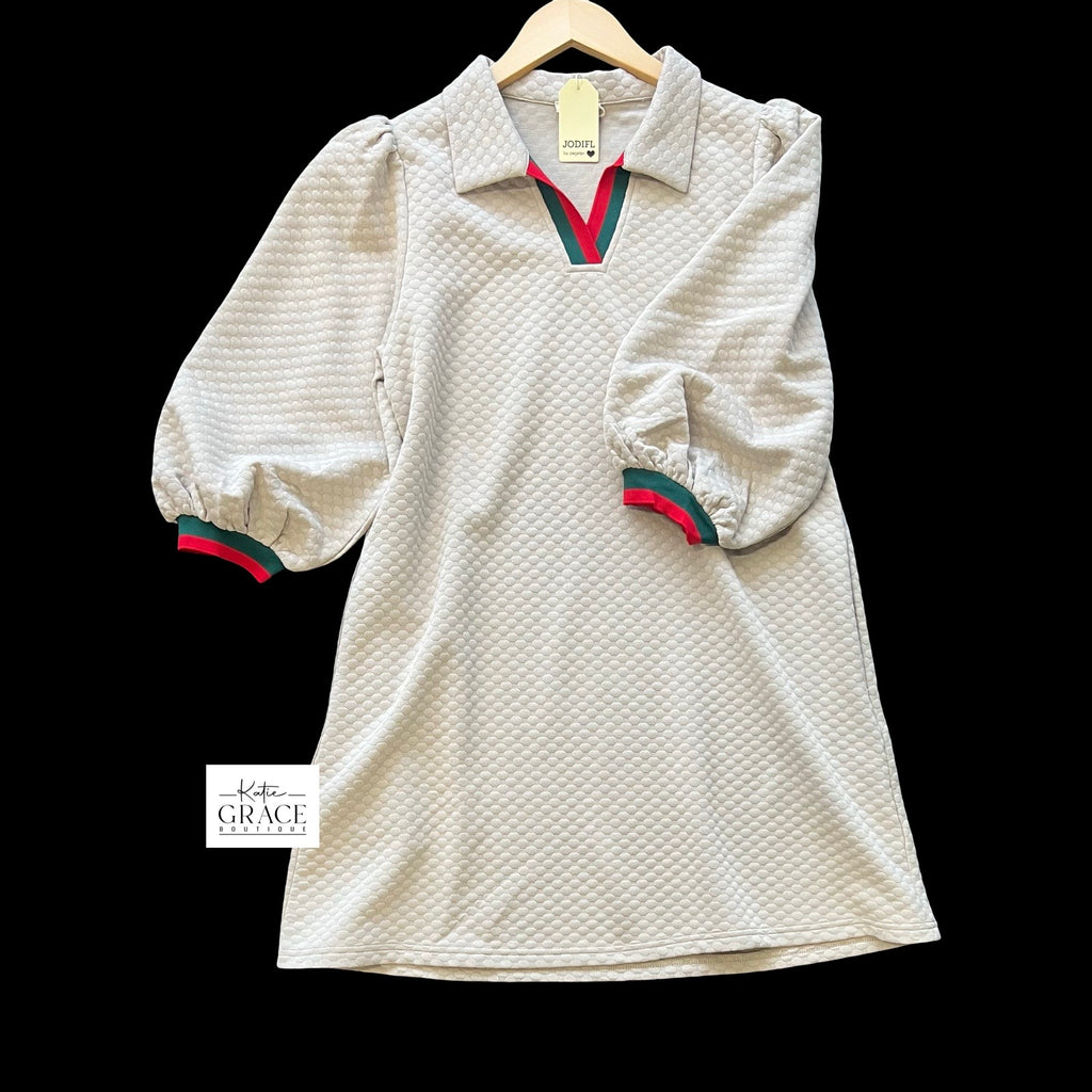 "Anna" Textured Dress - The Katie Grace Boutique