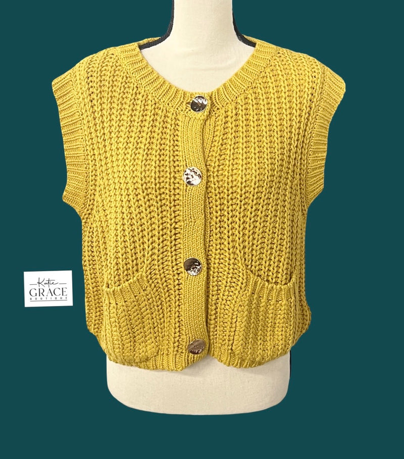 "Marigold"  Button Sweater