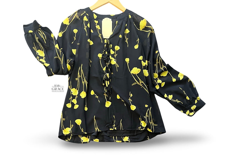 "Libby" Floral Blouse - The Katie Grace Boutique