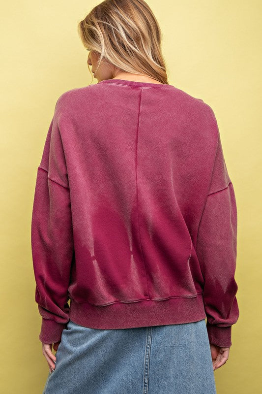 "Delaney" Mineral Washed Sweatshirt - The Katie Grace Boutique