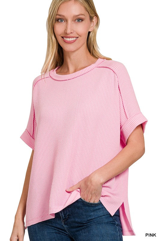 "Mellie" Urban Ribbed Top, 3 colors - The Katie Grace Boutique