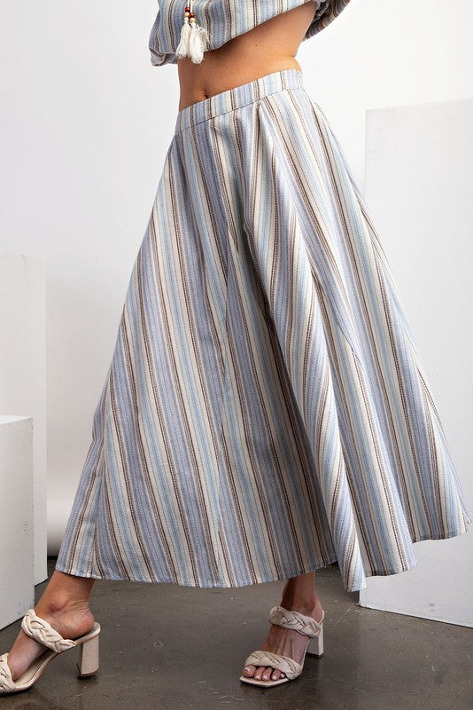 "Alaina" Striped Full Skirt