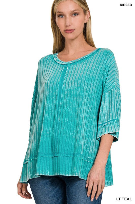 "Alexis" Mineral Ribbed Top