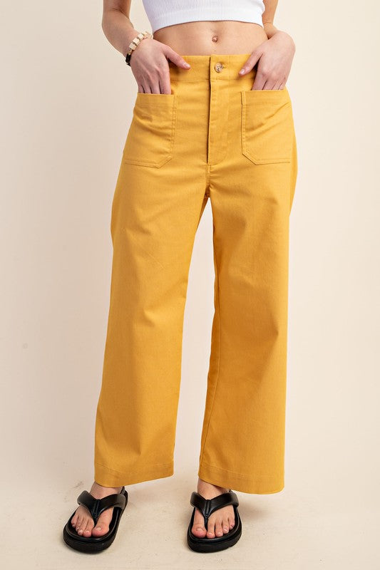 "Shelby" Twill Cropped Pants