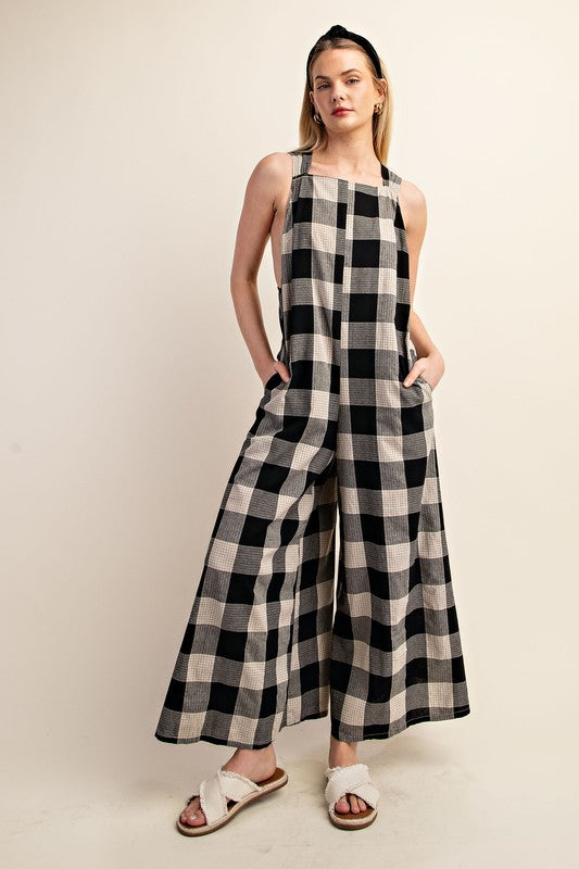 "Daisy" Check Jumpsuit - The Katie Grace Boutique