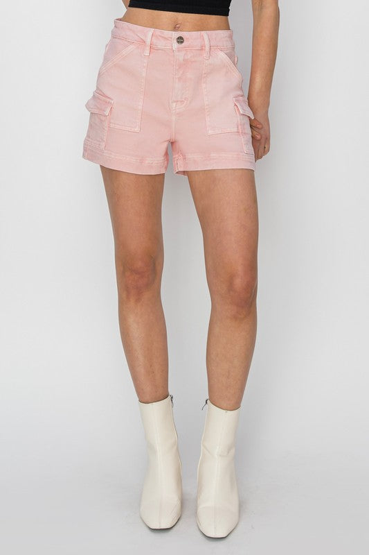 "Hailey" Risen Jeans Pink Cargo Shorts