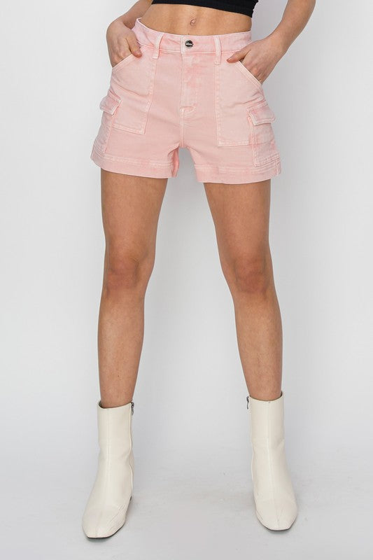 "Hailey" Risen Jeans Pink Cargo Shorts
