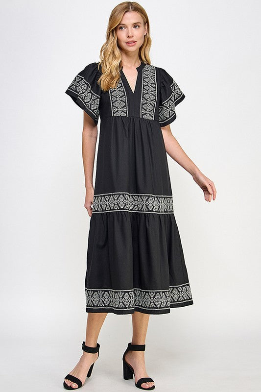 "Moriah" Embroidered Dress - The Katie Grace Boutique