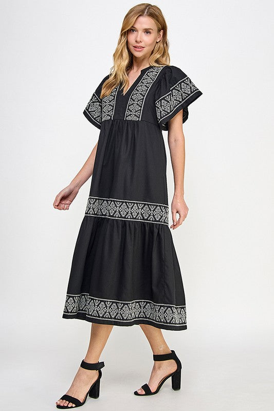 "Moriah" Embroidered Dress - The Katie Grace Boutique