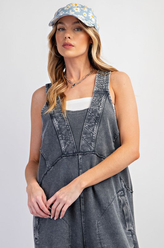 "Suzie" Mineral Washed Jumpsuit, 3 colors - The Katie Grace Boutique