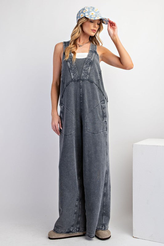 "Suzie" Mineral Washed Jumpsuit, 3 colors - The Katie Grace Boutique