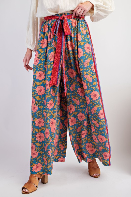 "Rosabel" Wide Leg Printed Pants - The Katie Grace Boutique