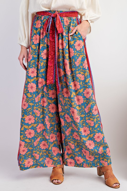 "Rosabel" Wide Leg Printed Pants - The Katie Grace Boutique