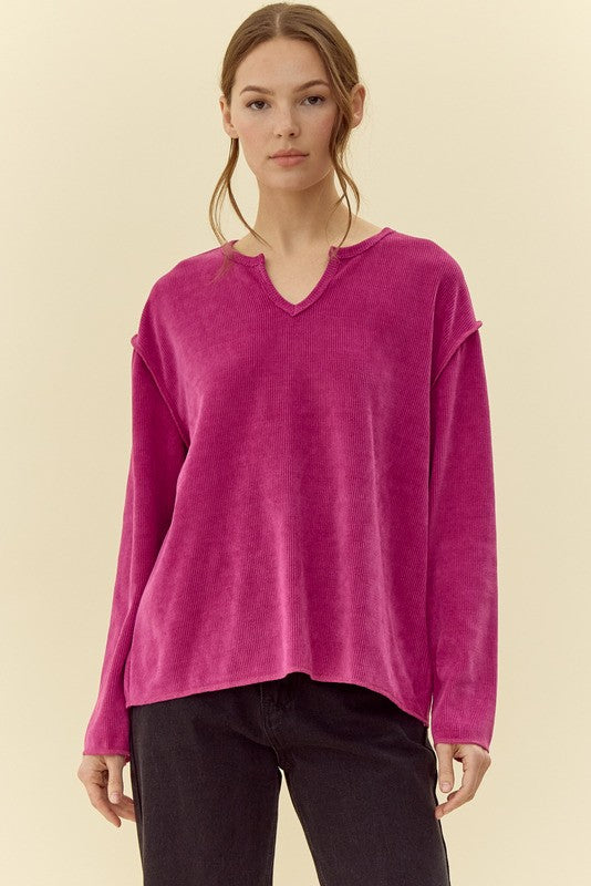 "Macy" Soft Ribbed Top - The Katie Grace Boutique