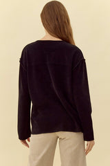 "Camila" Chenille Waffle Knit Top - The Katie Grace Boutique