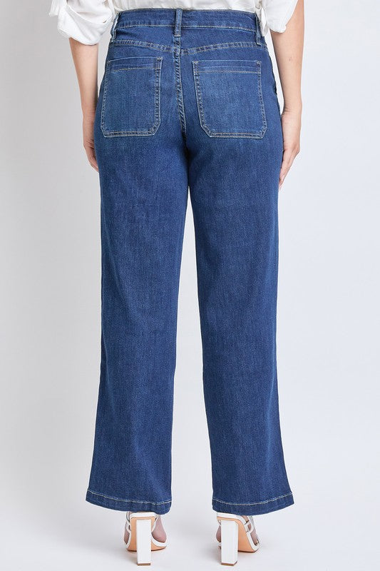 "Monica" High Rise Wide Leg Jeans - The Katie Grace Boutique